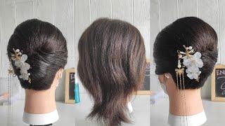 Easy Hairstyle for short hair (sanggul modern cantik untuk rambut pendek)
