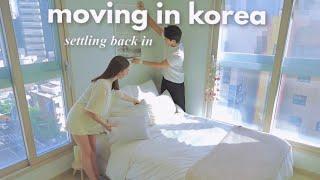 Moving into my *dream* Korean apartment | unpacking, kitchen organizing + decorating