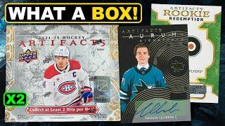 MACKLIN CELEBRINI FIRST NHL RPA'S! Opening 2 Boxes of 2024-25 Upper Deck Artifacts Hockey Hobby