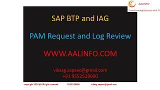 SAP BTP and IAG PAM Access request - AALINFO