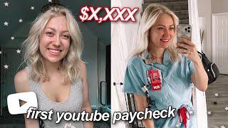 MY FIRST YOUTUBE PAYCHECK | how much do small youtubers make?