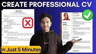 How to Create a Professional CV | CV Format For Job