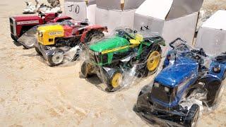 Unboxing 4 tractor Models l tractor for kids cartoon l CS TOY l Sonalika John Deere Messy Hmt Toys