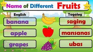 Name of Fruits || English and Tagalog || Learn the different name of fruits