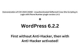 WP Anti-Hacker protecting WordPress against Phone Number plugin exploit  CVE-2023-23492