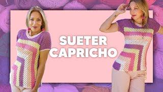 CON TODOS LOS MATERIALES QUE TENGAS SUÉTER CAPRICHO TEJER CROCHET SÚPER FÁCIL en Tejer es de guapas