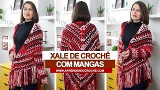 Xale em Crochê com Mangas 2 em 1! Rápido e Fácil de Fazer!