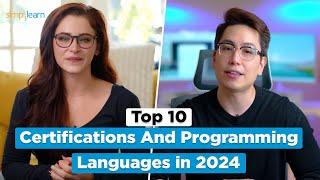 Top 10 Certifications And Programming Languages in 2024 | Best Programming Languages | Simplilearn