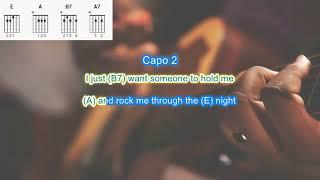 Give me One Reason by Tracy Chapman play along with scrolling chords & lyrics simplified capo on 2