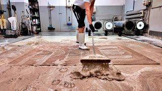 Restoring a carpet used as an entrance matt on construction site! | Speeded Up