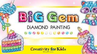 How to Diamond Paint with BIG Gem Diamond Painting | Creativity for Kids | Make Stickers