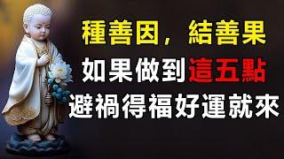 怎樣才能得福避禍呢？佛說：種善因，結善果！如果做到這五點，避禍得福好運就來｜好東西 佛說