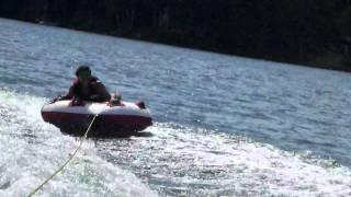 Brooke barrel rolling off the tube lol.MP4