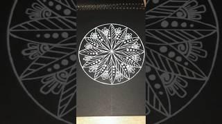 Mandala art #easydrawing #drawing #art #satisfying #blackpaper#easy#mandalaartforbeginners