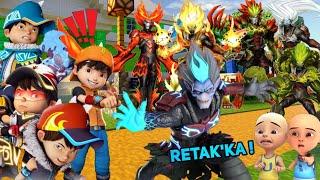 BOBOIBOY ELEMENTAL FUSION BERTARUNG MELAWAN RETAK'KA ELEMENTAL TAHAP 3? UPIN IPIN KAGET!