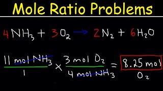 Stoichiometry Mole to Mole Conversions - Molar Ratio Practice Problems