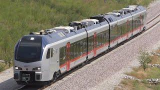 TexRail's Stadler FLIRT DMU trains at DFW [4K]