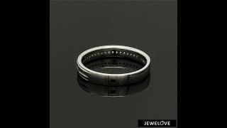 Designer Half Eternity & Plain Platinum Women Ring JL PT 524 - Jeeweove