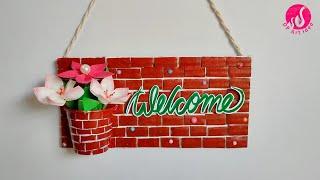 DIY Welcome Door Hanger || Decor Decor Idea || Cardboard Craft Idea || DIY Wellcome Board