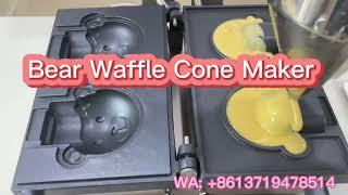 Taiyaki Maker Electric Open Mouth 2 Bear Head Waffle Cone Machine