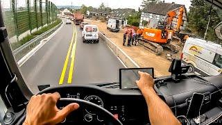 POV truck Driving MAN TGX 470  Dortmund  to A1 