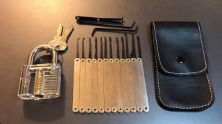 [318] Banggood 12 Piece Pick Set and Transparent Padlock Review