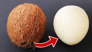 How to  remove COCONUT Flesh From Shell,  2 different ways