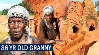 Meet 86 yr old Ugandan granny who lays bricks for survival.