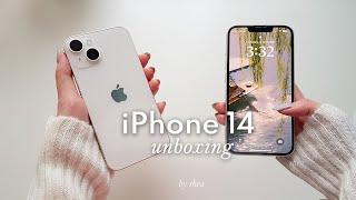 unboxing iPhone 14 starlight (256gb)  | accessories, camera test & set-up