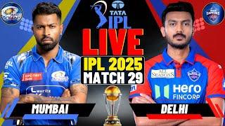  Live Cricket Match Today: DC vs MI, IPL 2025 Match 29 | Delhi vs Mumbai Live