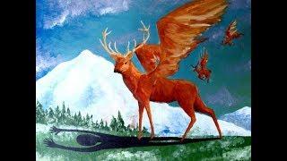 Cryptids and Monsters:  Peryton, mythological hybrid animal of a stag and bird