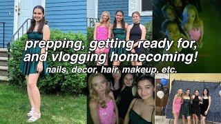 get ready with me for my homecoming dance! (nails, decorating, makeup routine, and vlog)