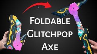 How to make FOLDABLE glitchpop axe out of cardboard DIY/ automatic / Valorant diys