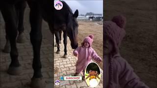 tender moment between a little girl #horsegirl #horse #funnyanimalvideos