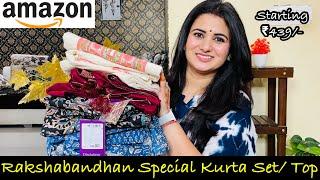 Rakshabandhan Special Amazon Kurta Set Haul, Embroidered Kurta Palazzo With Dupatta,Top,Cotton Kurta