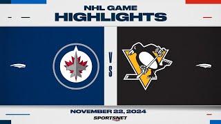 NHL Highlights | Jets vs. Penguins - November 22, 2024