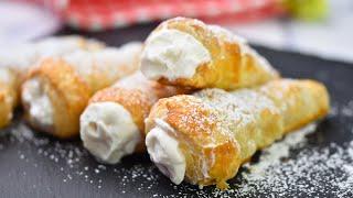 How To Make Puff Pastry Cream Horns/Rolls