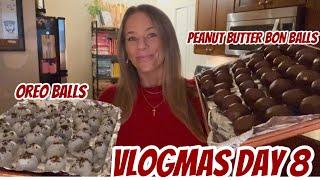 VLOGMAS DAY 8 | CHRISTMAS GOODIES | OREO BALLS | PEANUT BUTTER BON BALLS