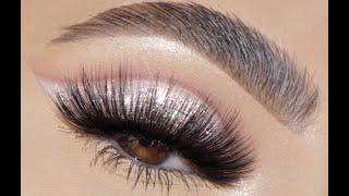 CLASSIC SILVER GLITTER EYE MAKEUP TUTORIAL