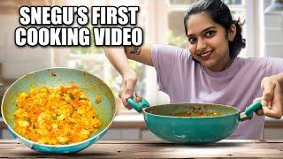 SNEGU’s FIRST EVER COOKING VLOG ‍|| PRAWNS MASALA - SUNDAY SAMAYAL || Chef Snegu #sneholic