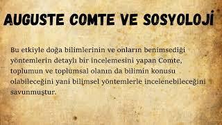 Auguste Comte ve Sosyoloji Kavramı #1