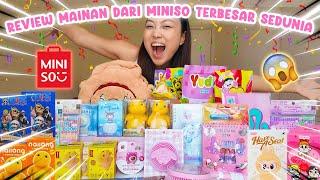 REVIEW MAINAN DARI MINISO TERBESAR DI DUNIA  SQUISHY DINO KUNING, BLINDBOX SANRIO & FROZEN 