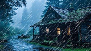 Heavy rain & lightning on tin roof to sleep quickly - Night storms for insomnia, study, relax, ASMR