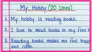 20 lines essay on my hobby | 20 lines on My hobby | My hobby reading books | My hobby essay/My hobby