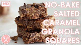 No-Bake Salted Caramel Granola Squares