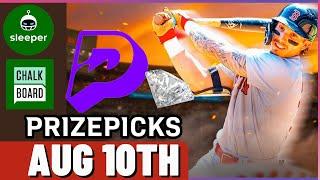 MLB PRIZEPICKS | CHALKBOARD | SLEEPER | PROP PICKS | SATURDAY | 8/10/2024 | MLB BETTING | BET PROPS