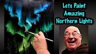 How to Paint the Northern Lights like Bob Ross | Easy tutorial