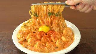 레스토랑 안부러운, 새우듬뿍 크리미 파스타 만들기 :: 원팬파스타 :: 새우로제파스타 :: Shrimp Creamy Pasta, Rose Pasta