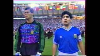 Maradona Cursing Italian Fans in Rome at 1990 WC Final Anthem