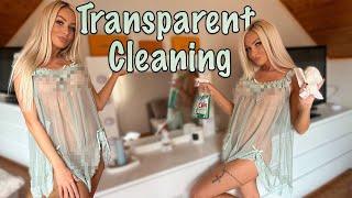 [4K] Transparent Mirror Cleaning ASMR with Sara